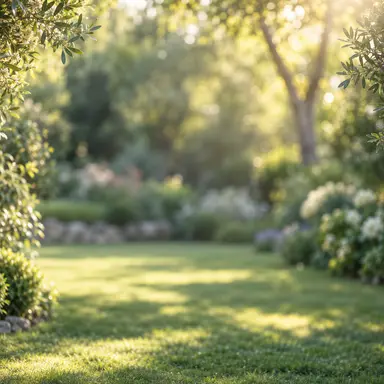 自然花園：柔和綠意與散景，適合人像或寵物照片。